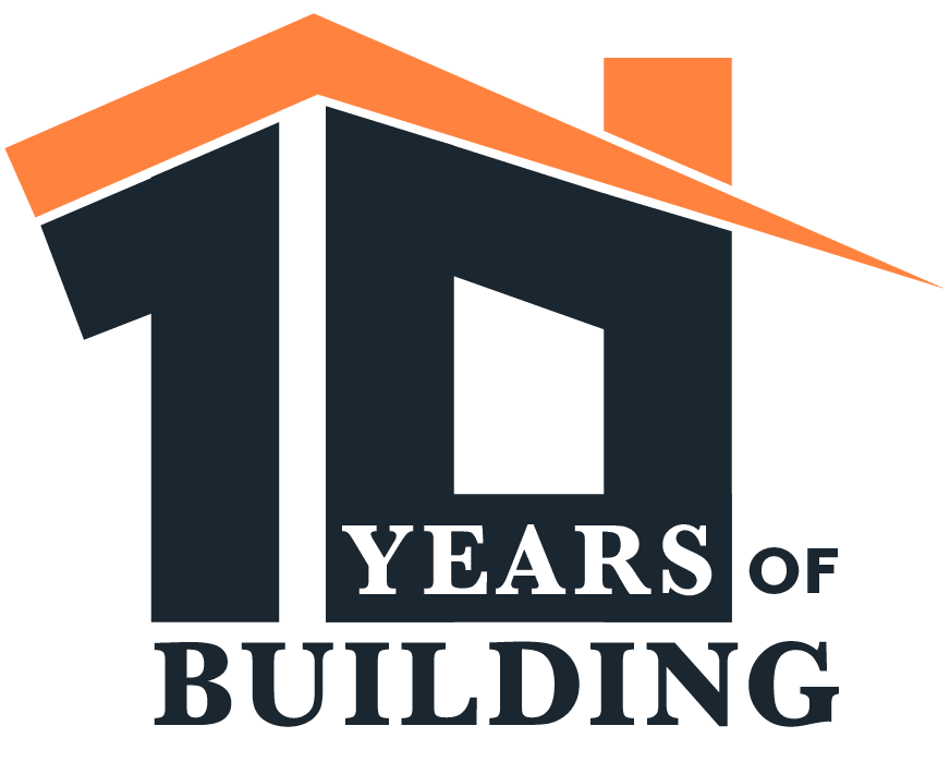 10 years of building logo